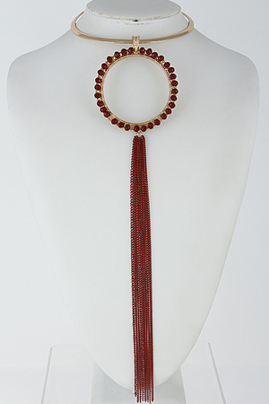 Thin Circle Choker With Fringe Set 6GCG8